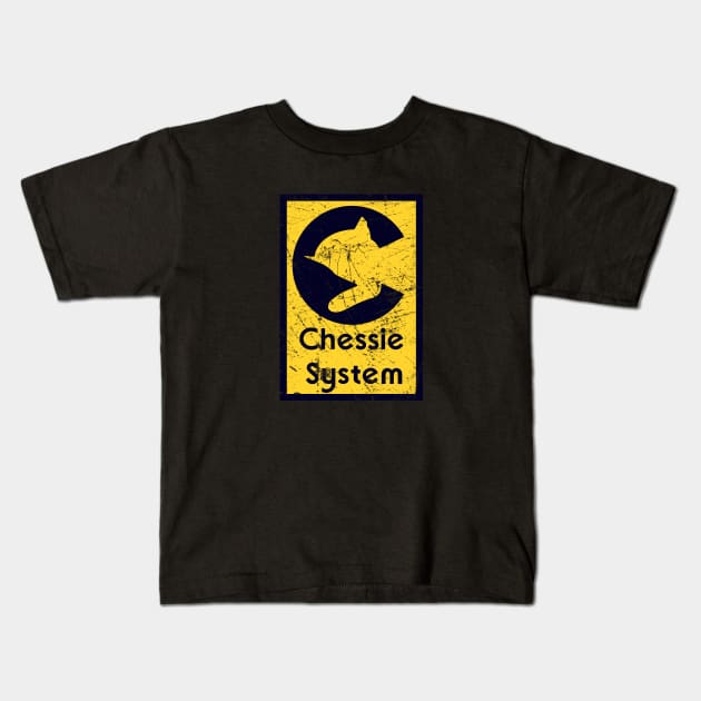 Distressed Chessie System Kids T-Shirt by Railway Tees For All